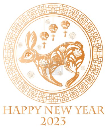 Ilustración de Feliz Año Nuevo 2023 Año del Conejo ilustración - Imagen libre de derechos