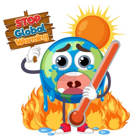 Téléchargez les illustrations : Arrêter le réchauffement climatique illustration de concept vectoriel - en licence libre de droit