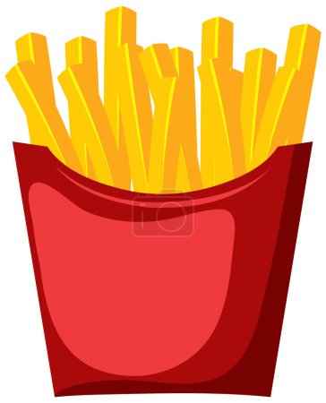 Ilustración de Papas fritas en caja roja vector ilustración - Imagen libre de derechos