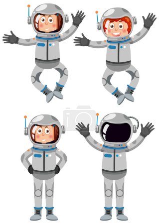 Illustration for Astronaut cartoon character on white background illustration - Royalty Free Image