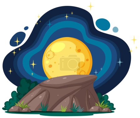 Téléchargez les illustrations : La lune dans l'espace illustration - en licence libre de droit