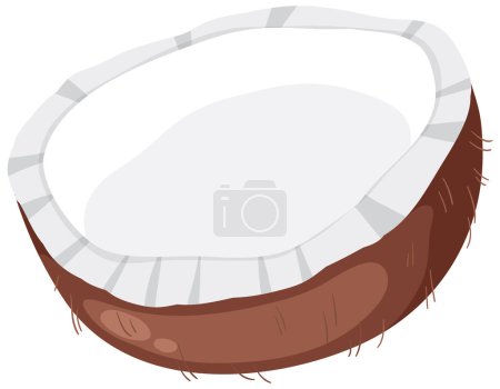 Téléchargez les illustrations : Moitié de l'illustration vectorielle de la noix de coco - en licence libre de droit