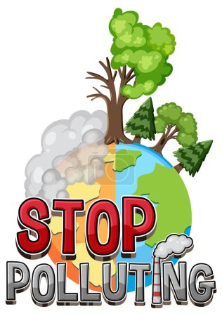 Ilustración de Detener la contaminación banner vector concepto ilustración - Imagen libre de derechos