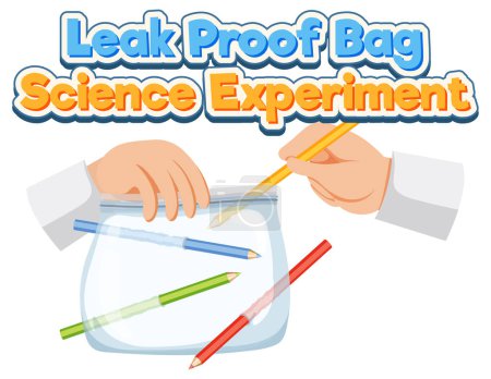 Illustration for Leak Proof Bag Science Experiment illustration - Royalty Free Image