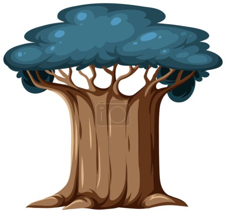 Téléchargez les illustrations : Une illustration isolée de dessin animé d'arbre - en licence libre de droit