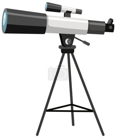 Illustration for Telescope on tripon stand on white background illustration - Royalty Free Image