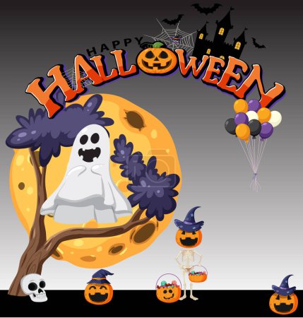 Ilustración de Happy Halloween poster template illustration - Imagen libre de derechos
