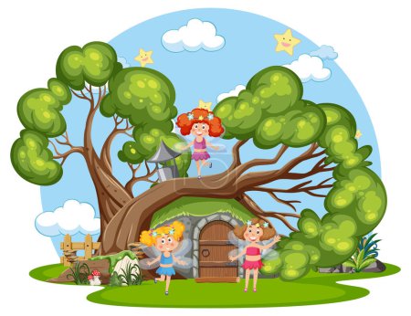 Illustration for Fairytale house in cartoon style illustration - Royalty Free Image