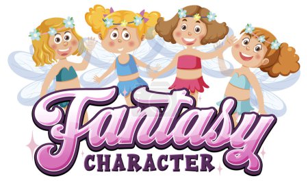 Illustration for Fantasy character text design illustration - Royalty Free Image