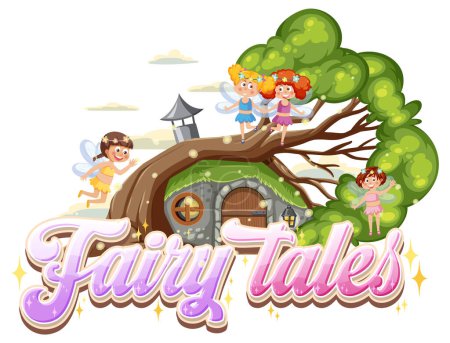 Illustration for Fairy tales text design illustration - Royalty Free Image