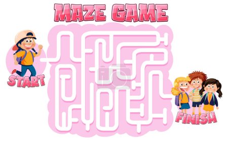 Illustration for Maze game template for kids illustration - Royalty Free Image