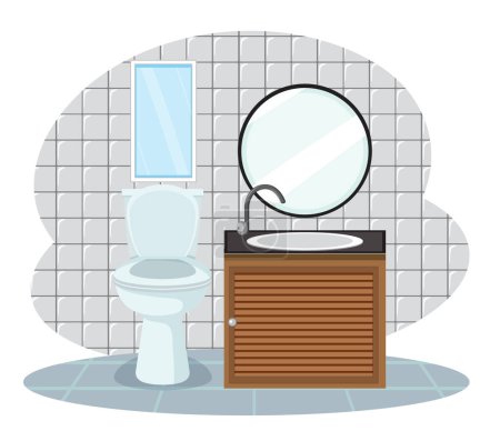 Illustration for Toilet with sink scene isolated illustration - Royalty Free Image