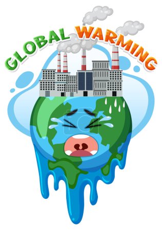 Ilustración de Global warning vector concept illustration - Imagen libre de derechos
