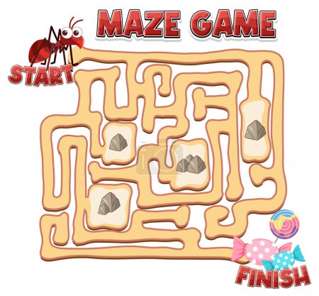 Illustration for Maze game template for kids illustration - Royalty Free Image