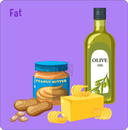 Illustration for Variety of fat foods illustration - Royalty Free Image