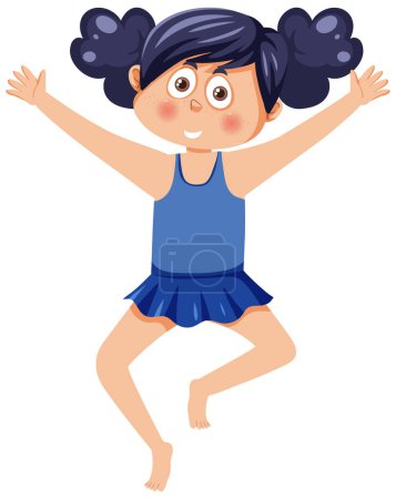Téléchargez les illustrations : Cute girl wearing swimsuit illustration - en licence libre de droit