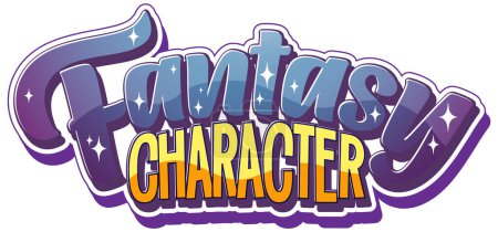 Ilustración de Fantasy Character text for banner design illustration - Imagen libre de derechos