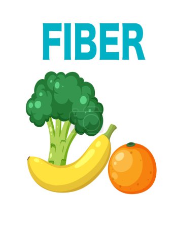 Illustration for Variety of fiber foods illustration - Royalty Free Image