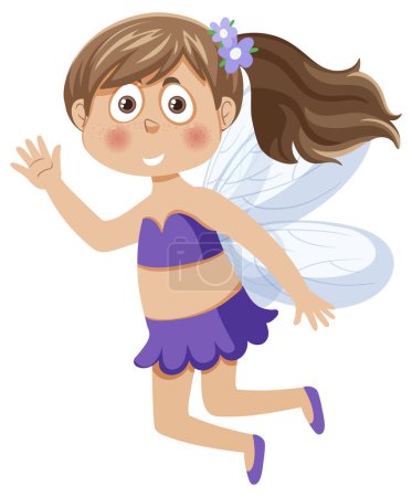 Ilustración de Cute fairy girl cartoon character illustration - Imagen libre de derechos