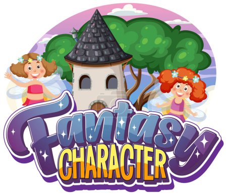 Ilustración de Fantasy Character text design illustration - Imagen libre de derechos