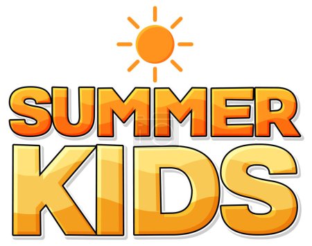 Illustration for Summer kids text for banner or poster design illustration - Royalty Free Image