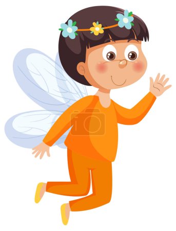 Illustration for Cute fairy boy cartoon character illustration - Royalty Free Image