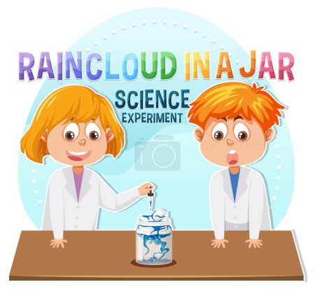 Ilustración de Nube de lluvia en un frasco experimento científico ilustración - Imagen libre de derechos