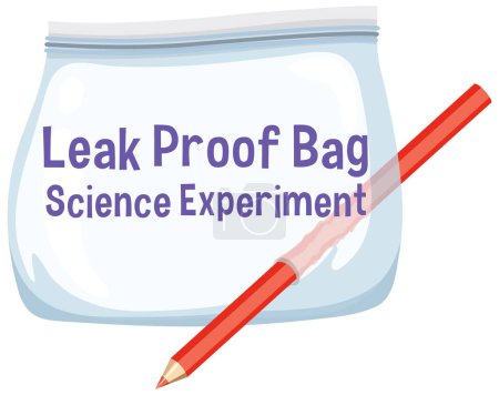 Illustration for Leak proof bag science experiment illustration - Royalty Free Image