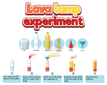 Illustration for Lava lamp science experiment illustration - Royalty Free Image