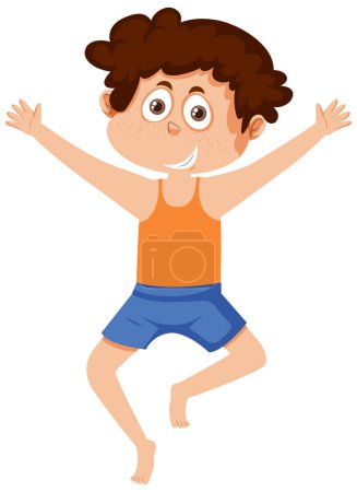 Téléchargez les illustrations : A boy dressed in summer theme illustration - en licence libre de droit