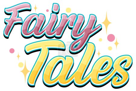 Illustration for Fairy tales text for banner design illustration - Royalty Free Image
