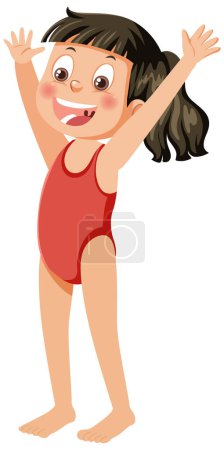 Illustration for Cute girl wearing swimsuit illustration - Royalty Free Image