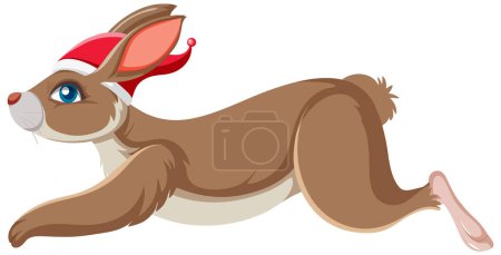 Téléchargez les illustrations : Mignon personnage de dessin animé lapin illustration en cours d'exécution - en licence libre de droit