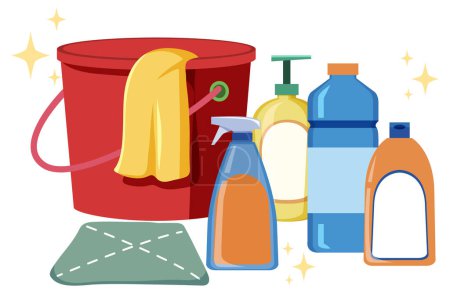 Illustration for Cleaning tools and equipments set illustration - Royalty Free Image