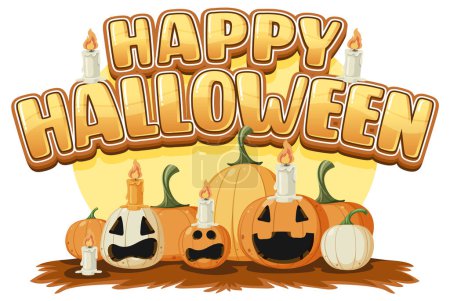 Ilustración de Happy Halloween Festival Logo Design illustration - Imagen libre de derechos