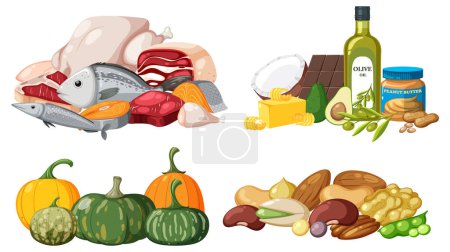 Téléchargez les illustrations : Illustration d'aliments sains - en licence libre de droit