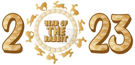 Illustration for Happy Chinese New Year 2023 Year of the Rabbit Banner illustration - Royalty Free Image