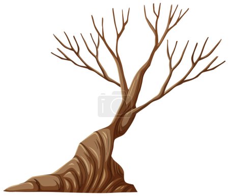 Illustration for Isolated tree without leaves cartoon illustration - Royalty Free Image