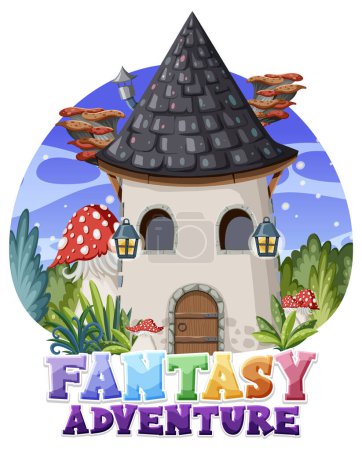 Téléchargez les illustrations : Fantasy adventure text design illustration - en licence libre de droit