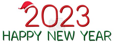 Ilustración de Feliz Año Nuevo 2023 texto para la ilustración de diseño de banner - Imagen libre de derechos