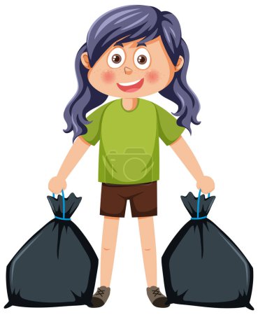 Illustration for Cartoon character of kid cleaning illustration - Royalty Free Image
