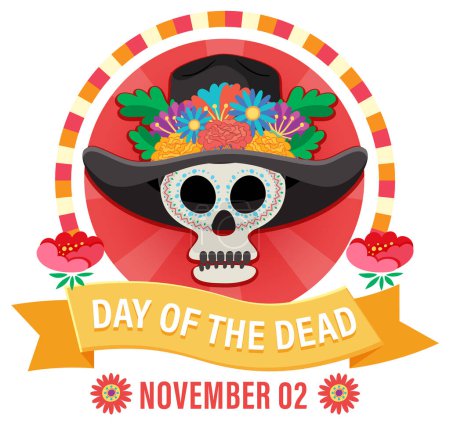 Ilustración de Ilustración de diseño de banner Día de los Muertos - Imagen libre de derechos