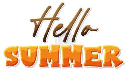 Ilustración de Hello summer text for poster or banner design illustration - Imagen libre de derechos