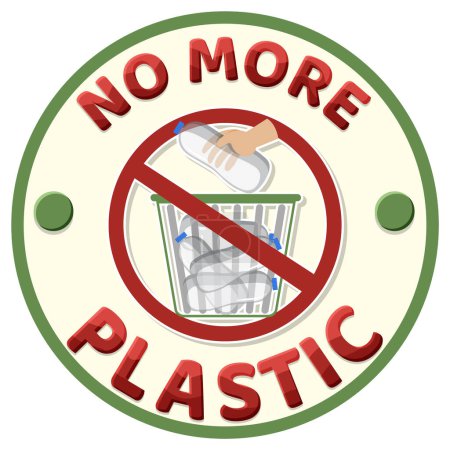 Illustration for No more plastic logo banner design illustration - Royalty Free Image