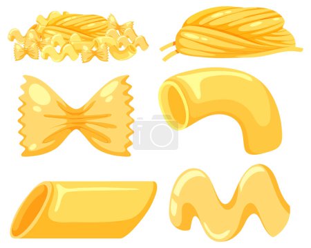 Ilustración de Set of pasta isoated illustration - Imagen libre de derechos