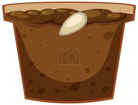 Illustration for A seed plant in pot vector illustration - Royalty Free Image