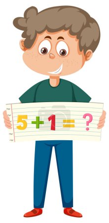 Illustration for Boy with math equation illustration - Royalty Free Image