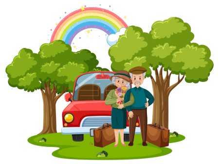 Téléchargez les illustrations : Illustration vectorielle du couple de personnes âgées - en licence libre de droit