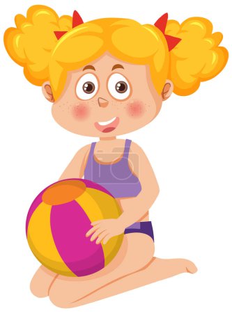Illustration for Summer kid cartoon character illustration - Royalty Free Image