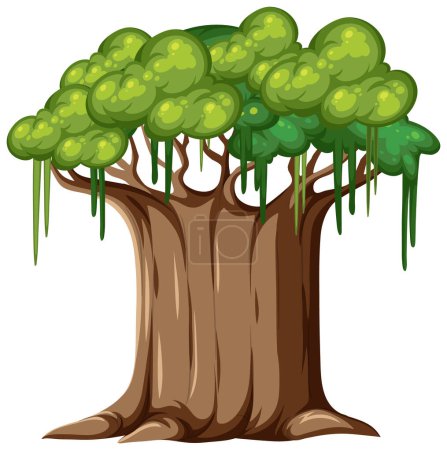 Illustration for An isolated tree cartoon illustration - Royalty Free Image